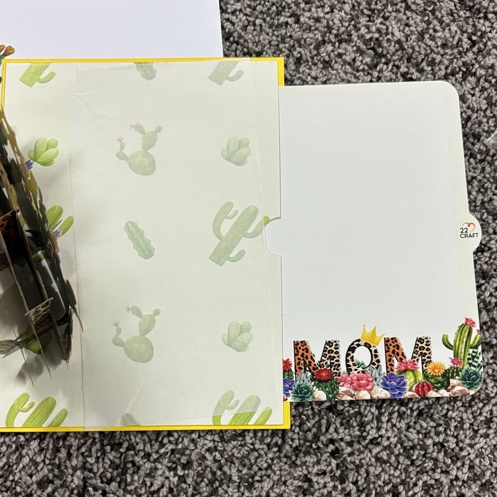 Yellow 'Love You Mom' 3D Greeting Card